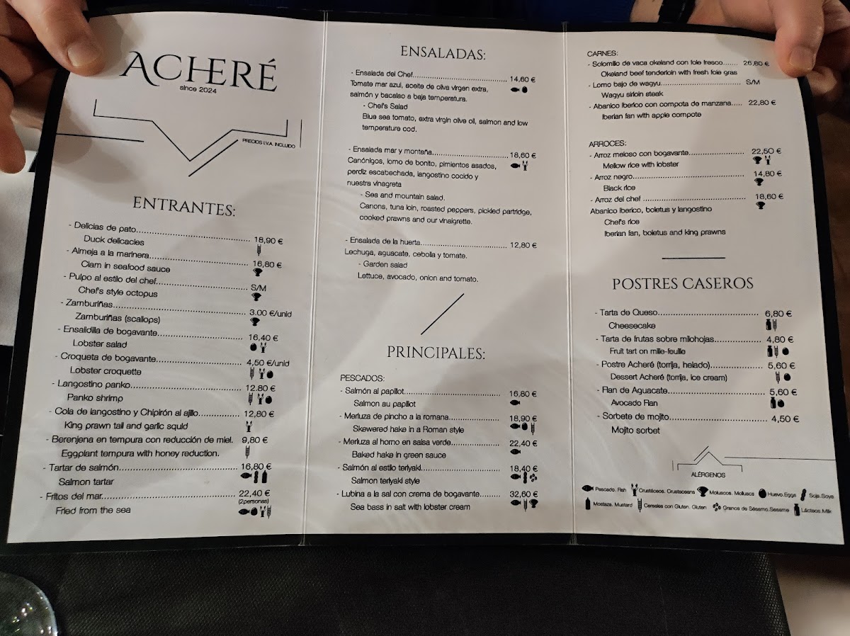 Menu - Acheré Restaurante photo 1